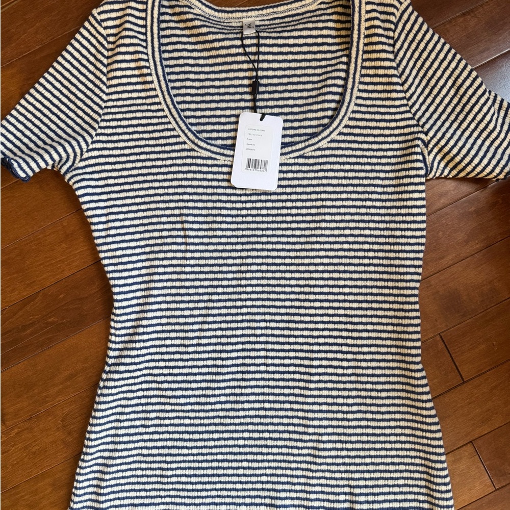 YSÉ Paris Scoop Neck - Navy & White (S)
